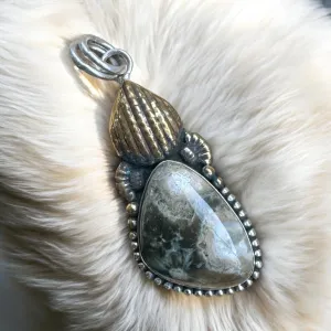 Ocean Jasper Solid 925 Sterling Silver Pendant
