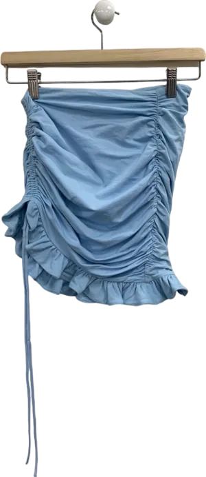 Oh Polly Blue Ruched Mini Skirt UK M