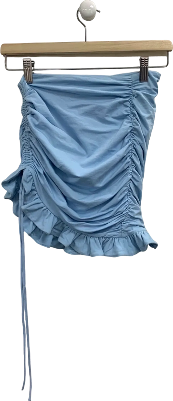 Oh Polly Blue Ruched Mini Skirt UK M