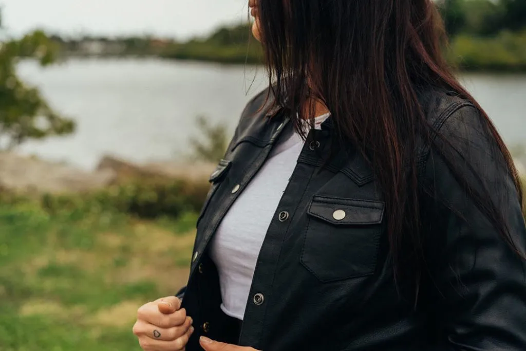 Onyx Women's Leather Motorcycle Shirt - Extreme Biker Leather