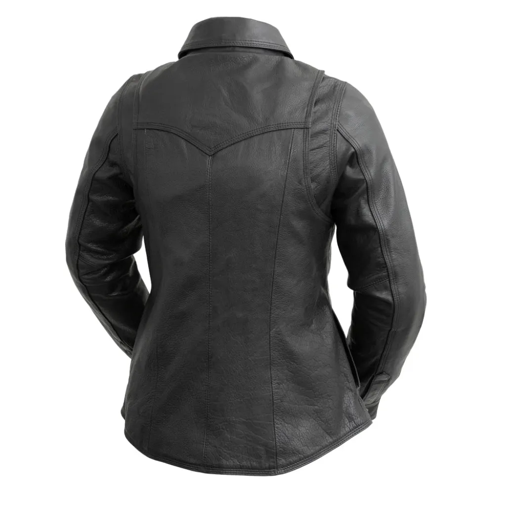 Onyx Women's Leather Motorcycle Shirt - Extreme Biker Leather