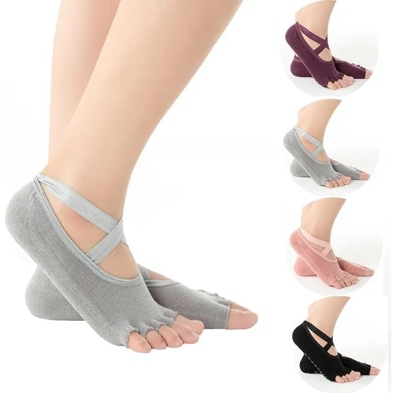 Open Toe Anti Slip Ballet Yoga Socks