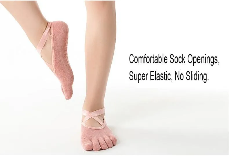 Open Toe Anti Slip Ballet Yoga Socks