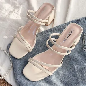 Open Toe Block Heels Sandals