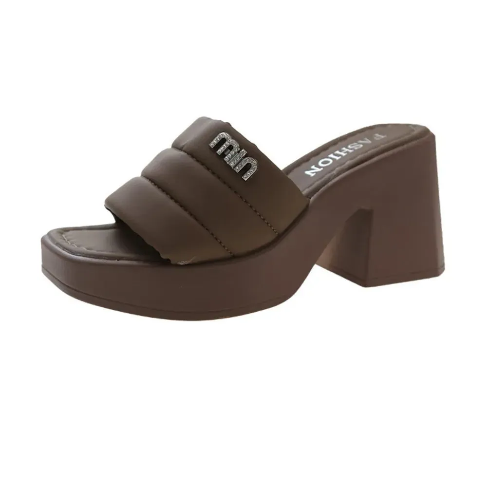 Open Toe Block Heels Sandals