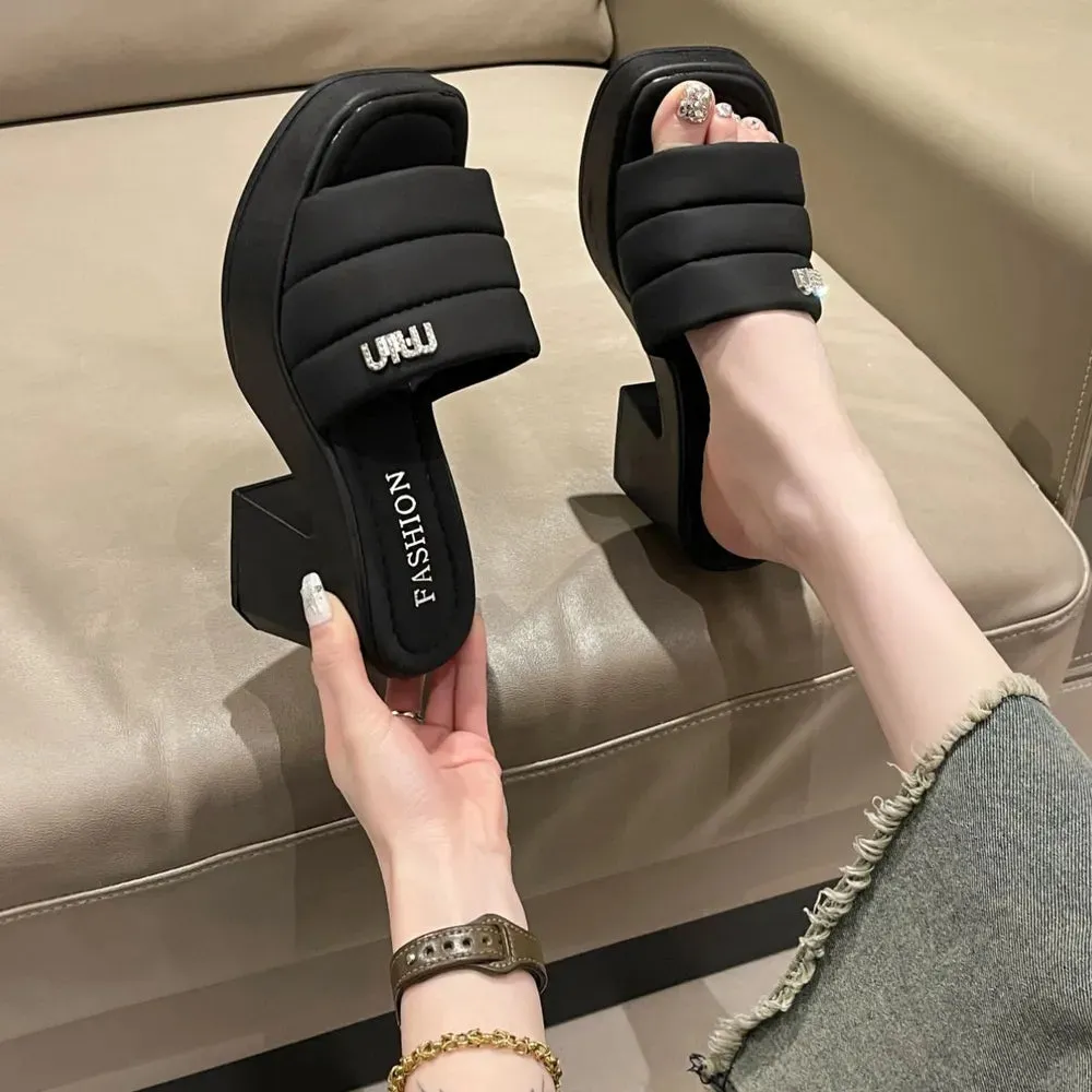 Open Toe Block Heels Sandals