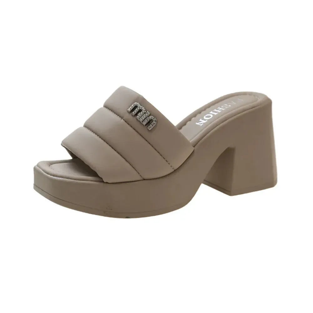 Open Toe Block Heels Sandals