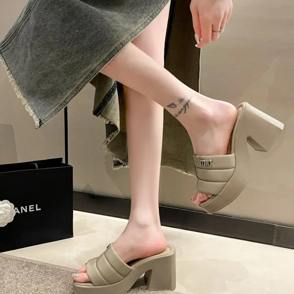 Open Toe Block Heels Sandals
