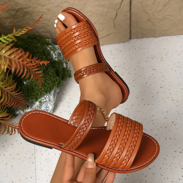 Open Toe Flats Sandals