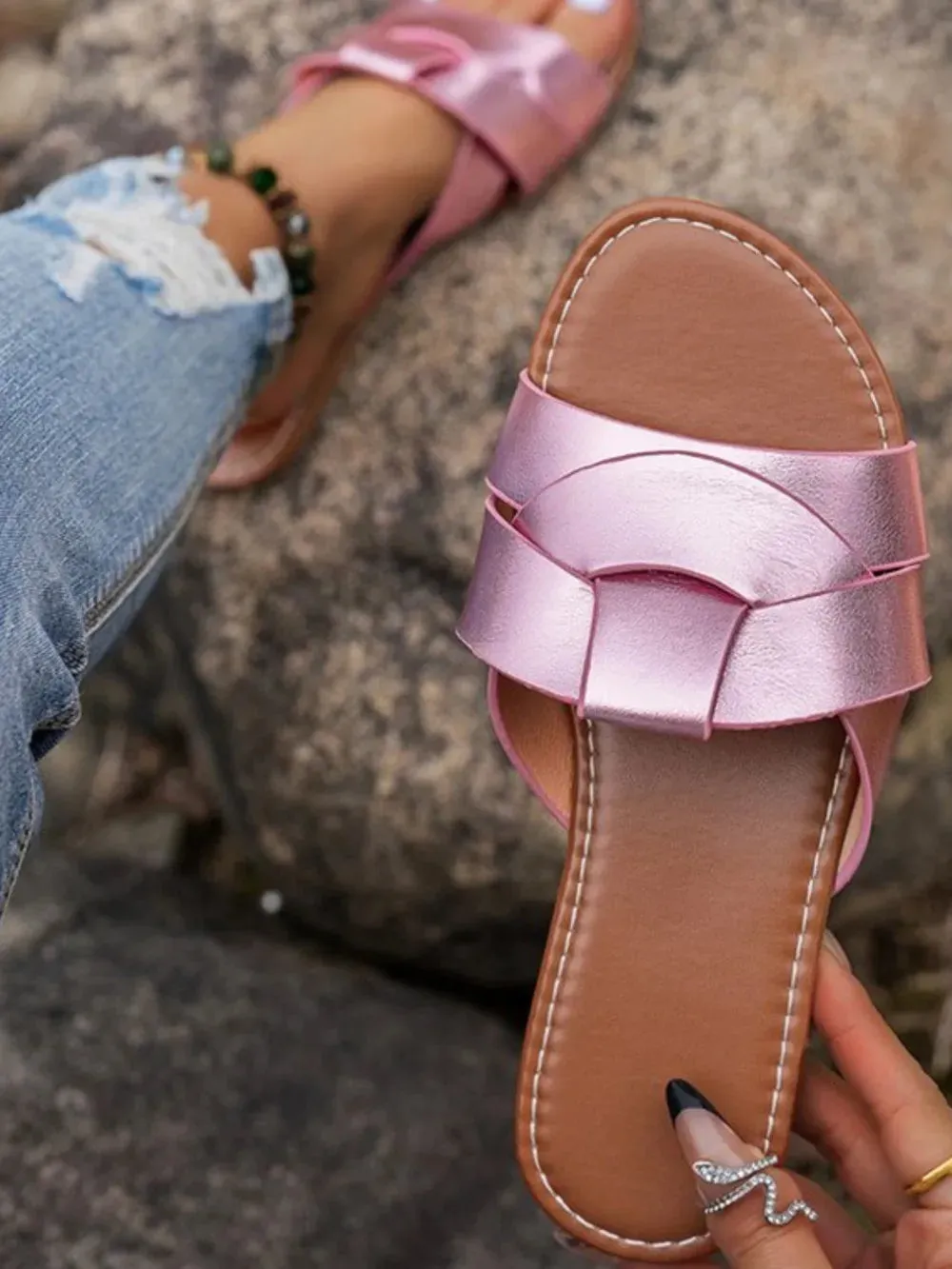 Open Toe Flats Sandals