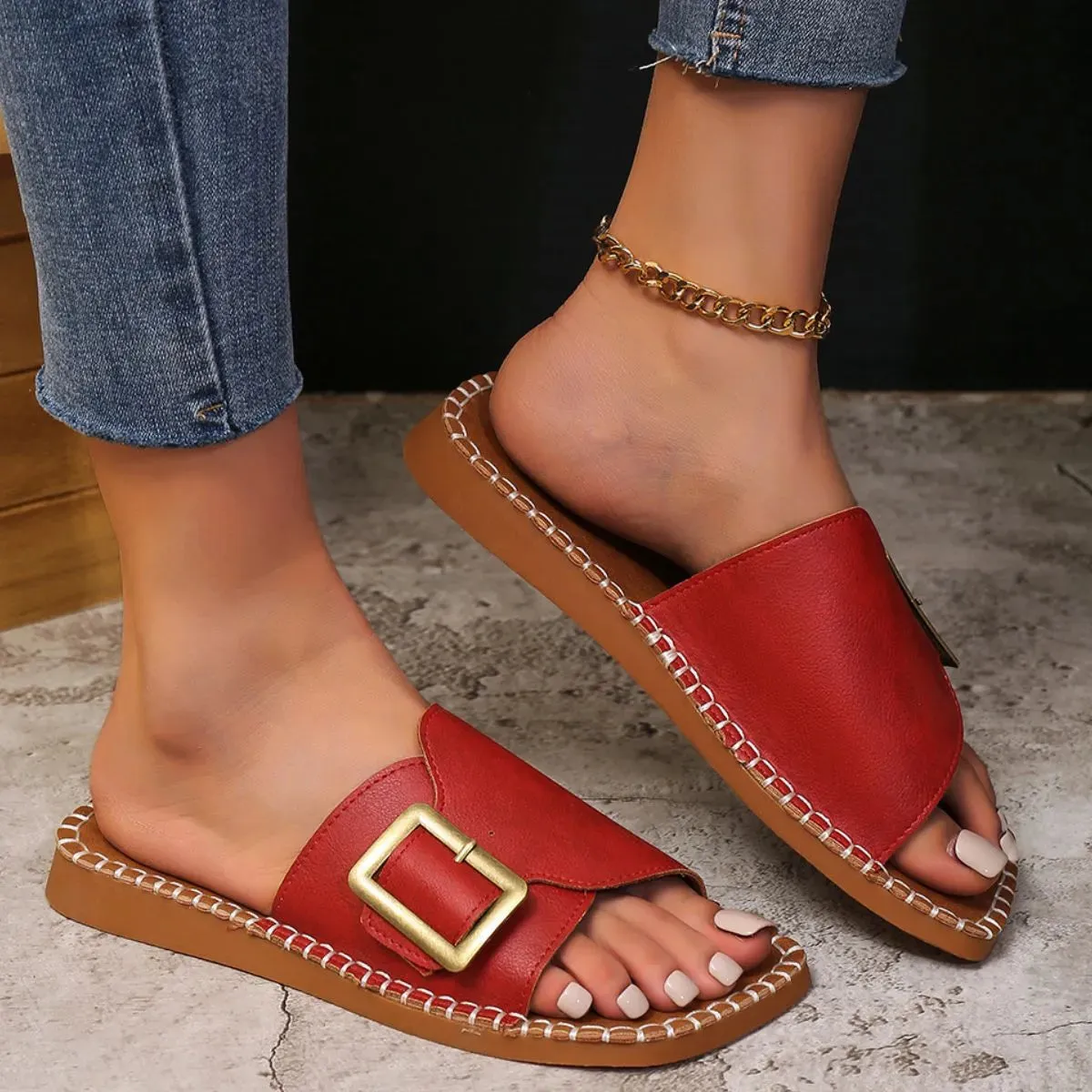 Open Toe Flats Sandals
