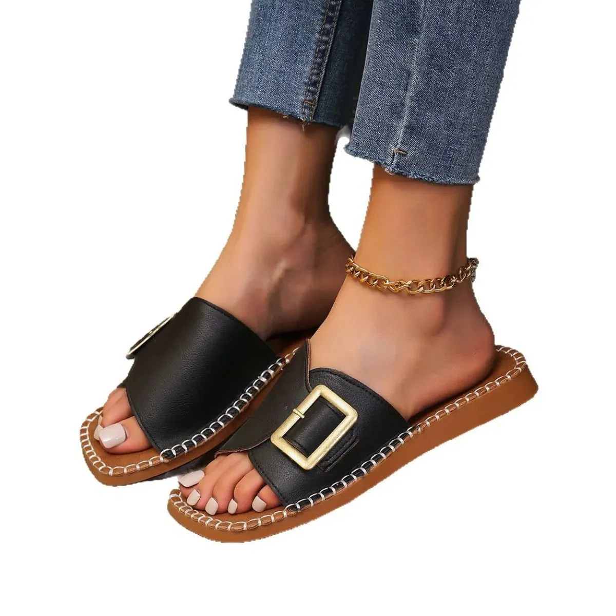 Open Toe Flats Sandals