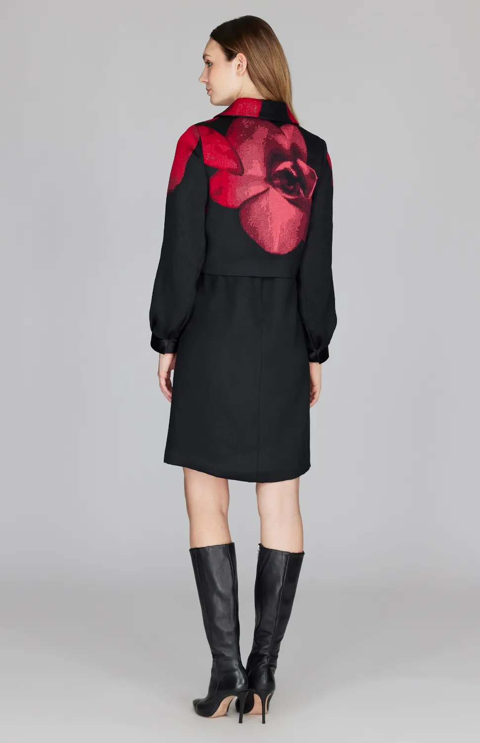 Orchid Jacquard Short Collared Jacket