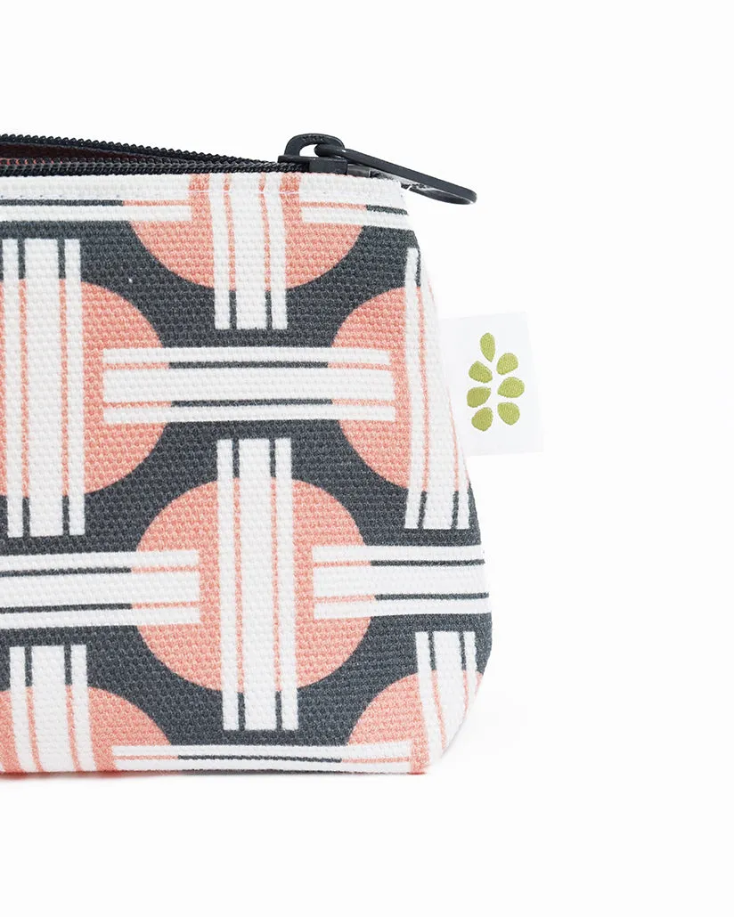Orient Zipper Pouch – Salmon Pink (10" x 6" x 3")