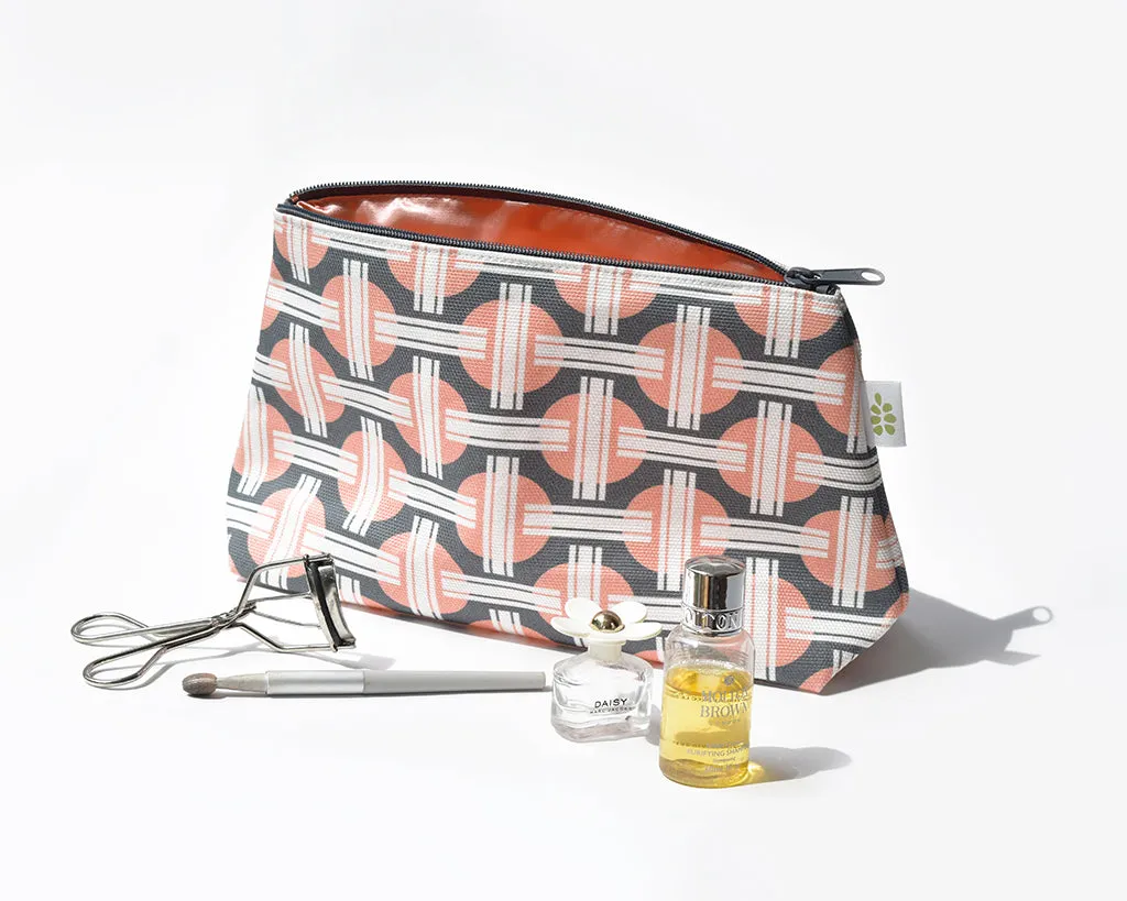 Orient Zipper Pouch – Salmon Pink (10" x 6" x 3")