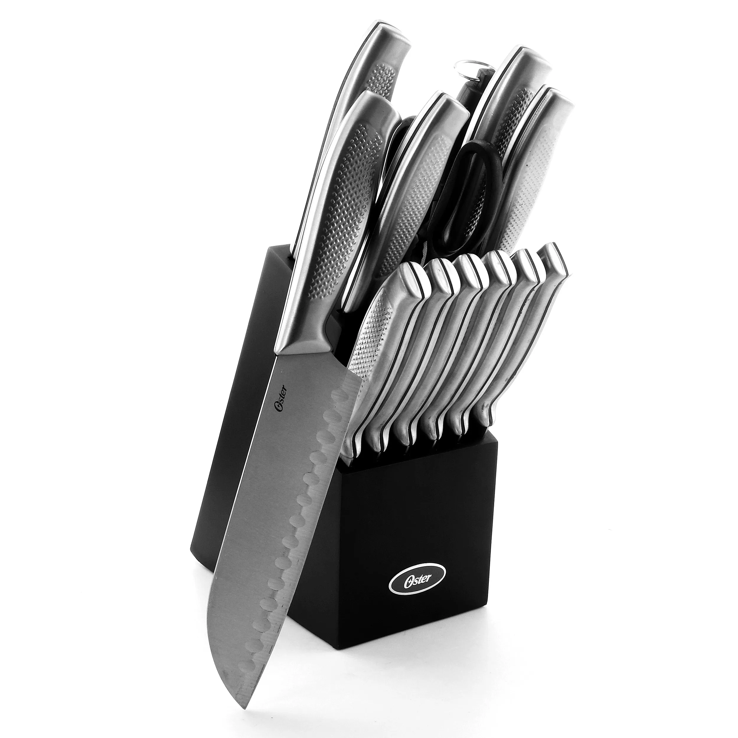 Oster Edgefield Stainless Steel Cutlery Knife Block Set Brushed Satin