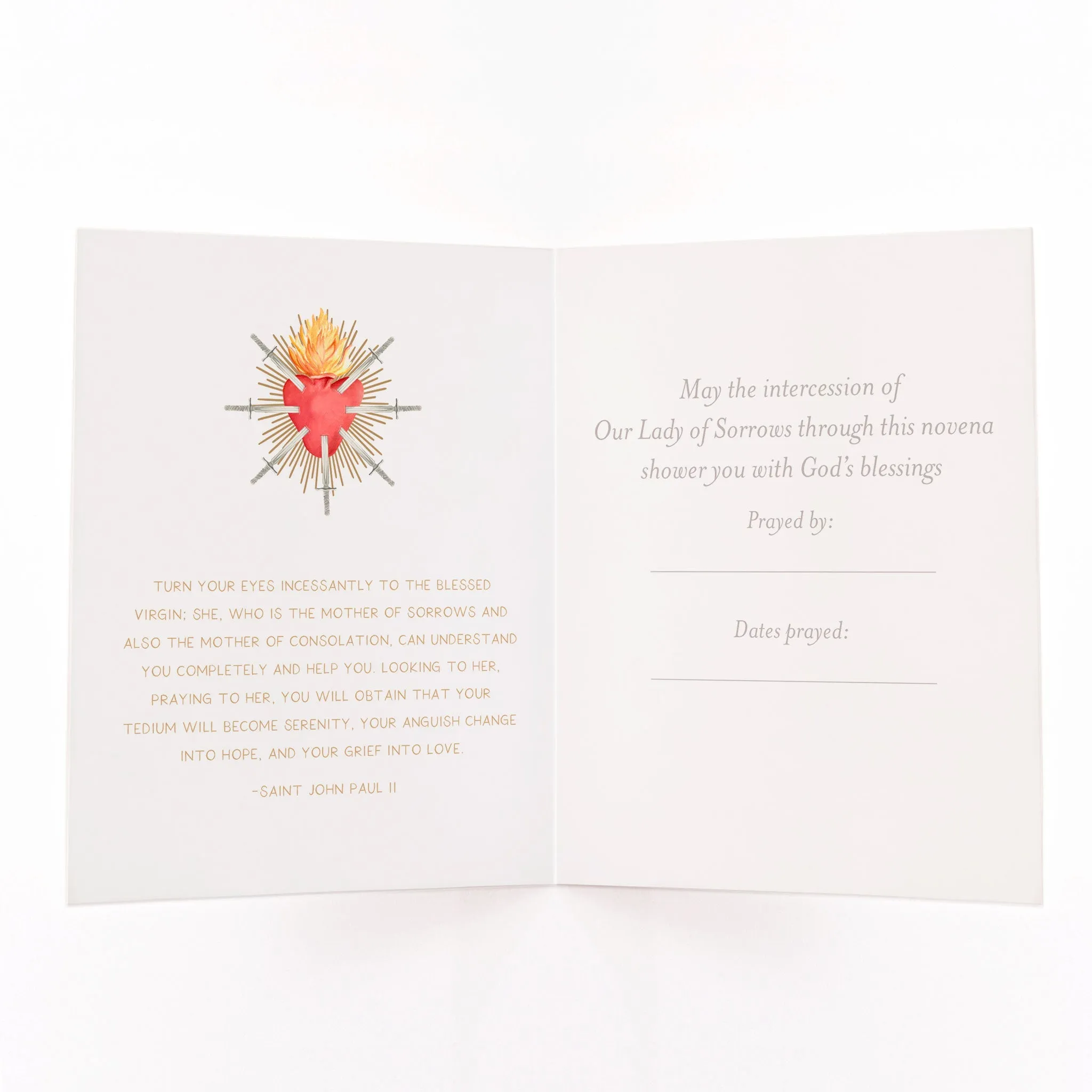 Our Lady of Sorrows Novena Card | Light Purple