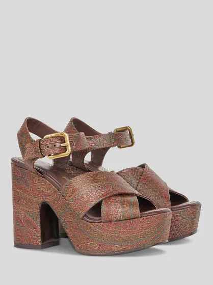 Paisley Platform Sandals