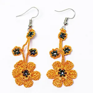 Pansy Earrings - Apricot
