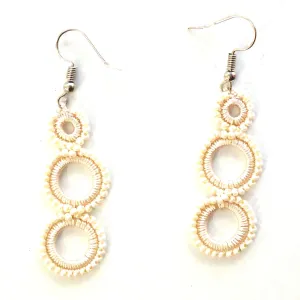 Parade of Circles Earrings - Cream