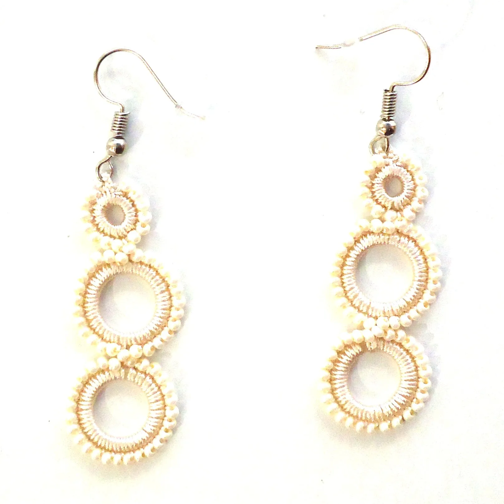 Parade of Circles Earrings - Cream