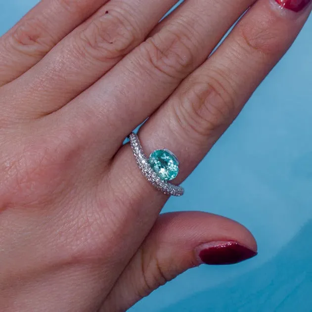 Paraiba Tourmaline and Diamond Ring