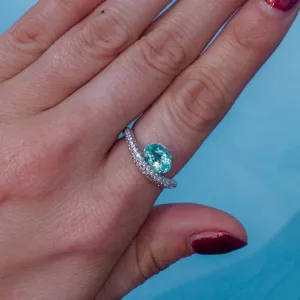 Paraiba Tourmaline and Diamond Ring
