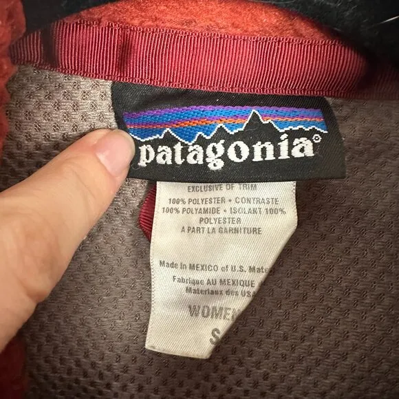 Patagonia Women's Vintage Retro X Fleece Jacket Rust Red Orange Small