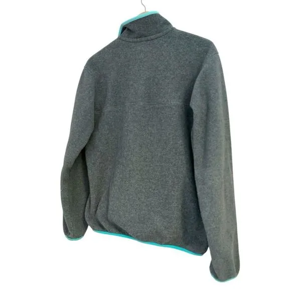 Patagonia Women's Lightweight Synchilla Snap-T Pullover in Gray &amp; Teal, Medium