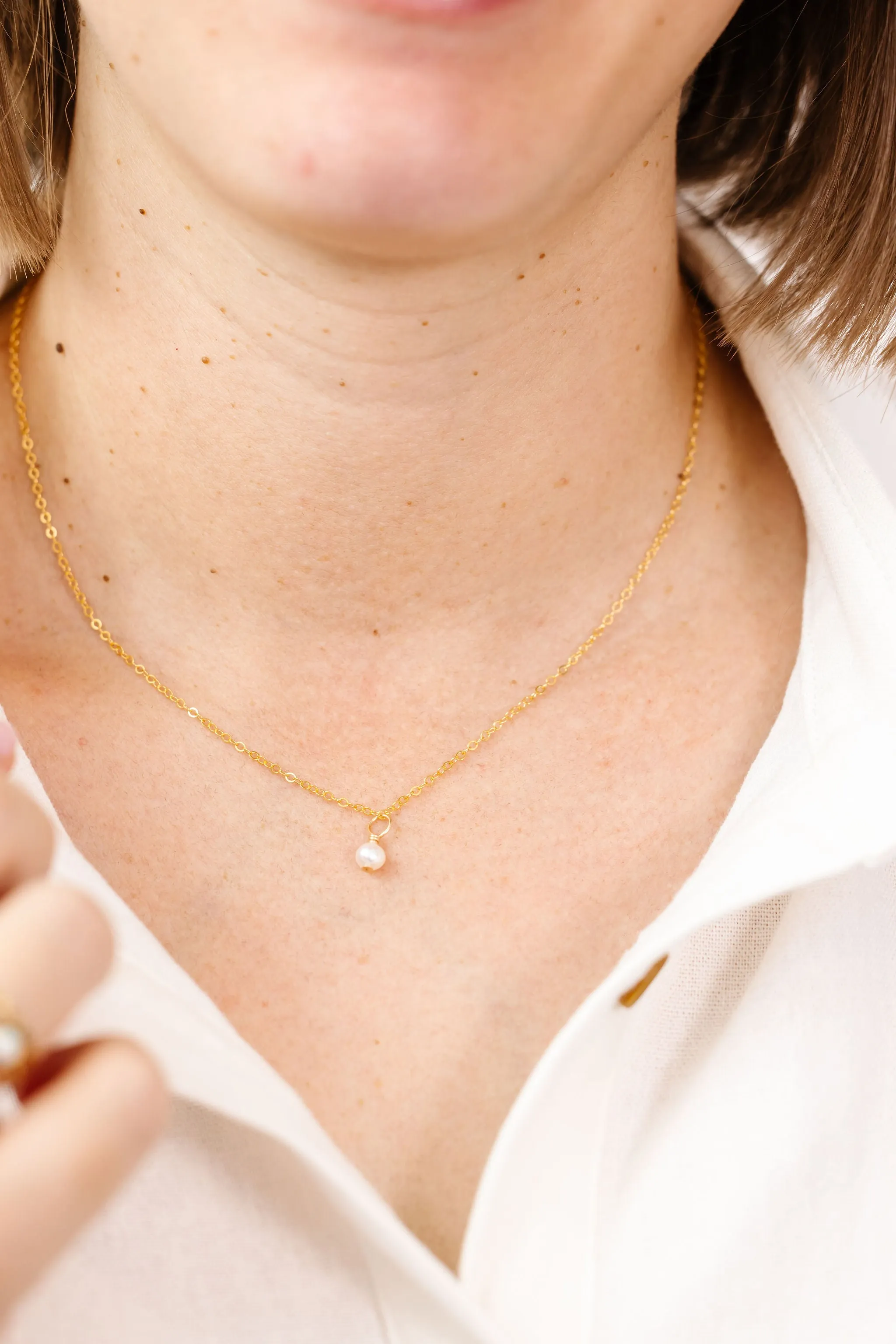 Pearl Droplet Necklace (6MM Beads)