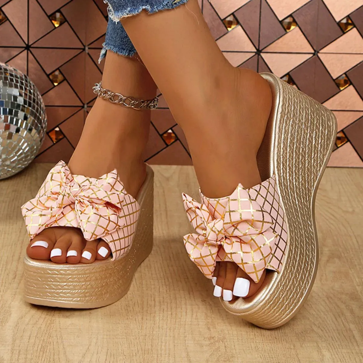 Peep Toe Wedge Sandals