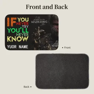 Personalized Black Mythical Monkey King Floor Mat Door Mat-2