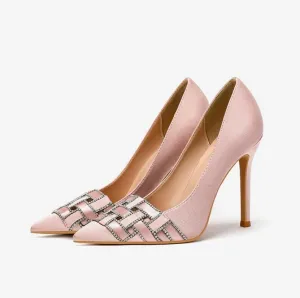 Petite Size Silk Satin Dress Heels For Women MS373