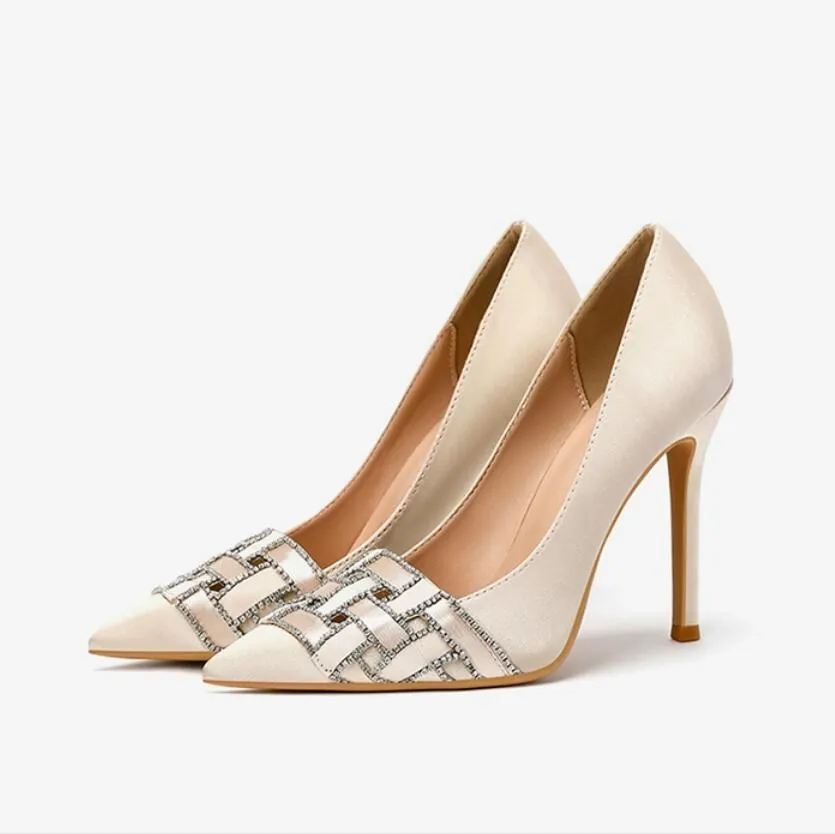 Petite Size Silk Satin Dress Heels For Women MS373
