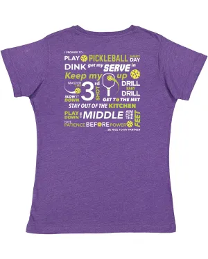 Pickleball Pledge Women's T-Shirt - Vintage Casual Cotton Blend