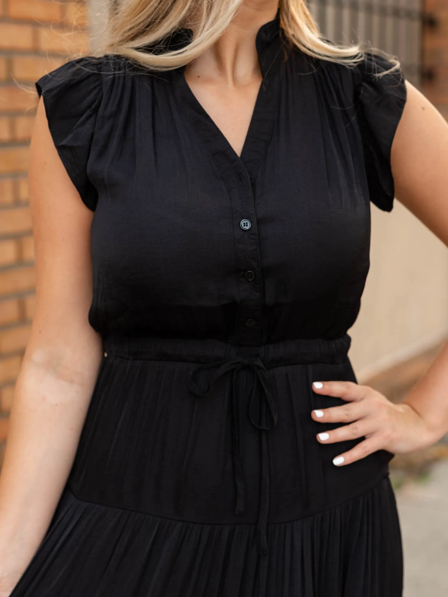 PINCH Satin Tiered Maxi Dress