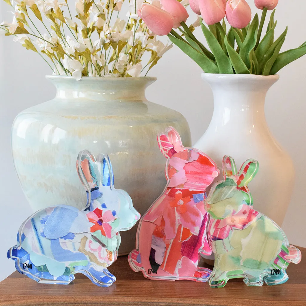 Pink Bunny Acrylic Block