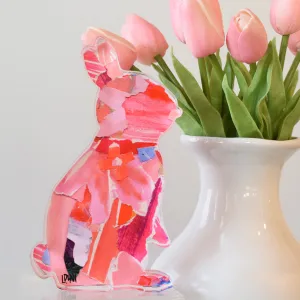 Pink Bunny Acrylic Block