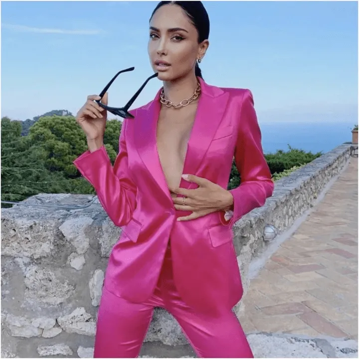 Pink Satin Blazer
