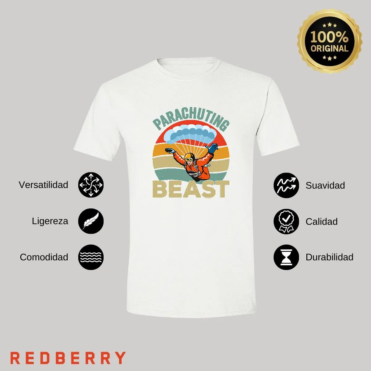 Playera Hombre Paracaidismo Deporte Vintage SK1027