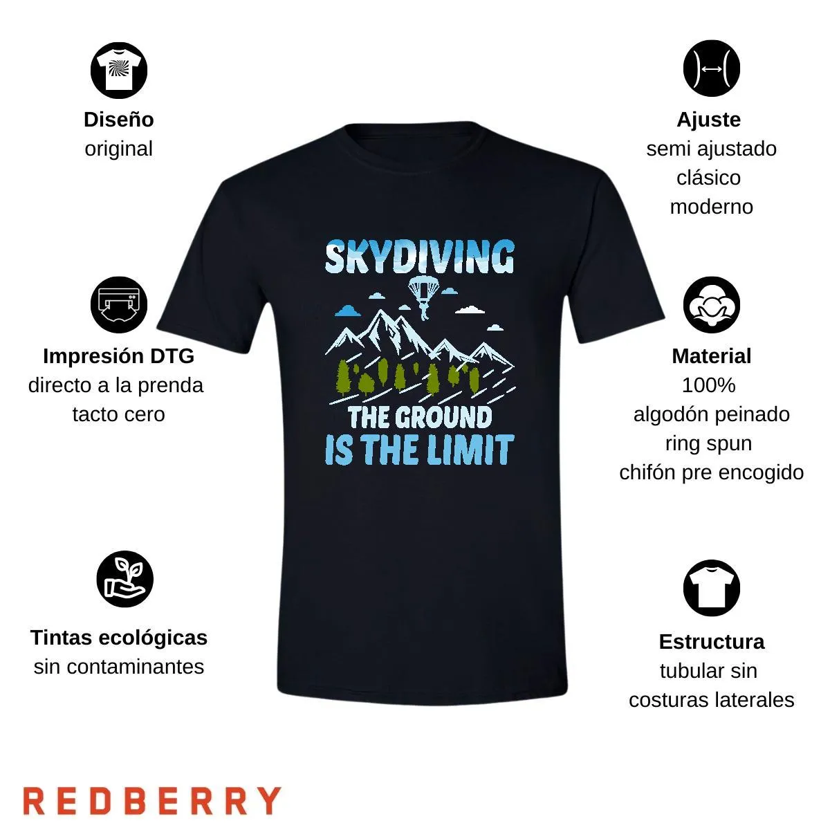 Playera Hombre Paracaidismo Deporte Vintage SK1037