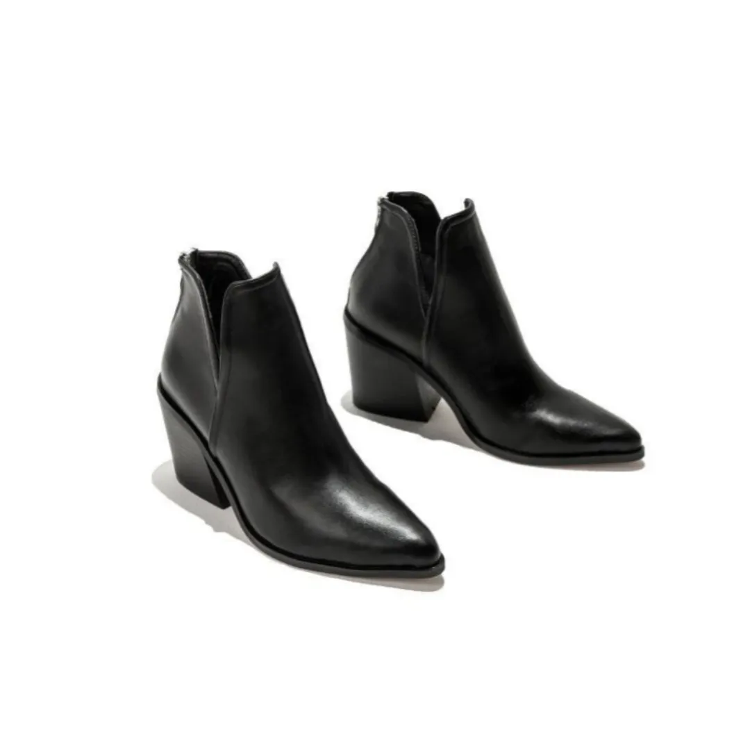 Pointy Toe Chunky Heel Booties