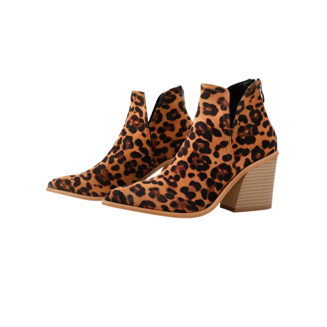 Pointy Toe Chunky Heel Booties