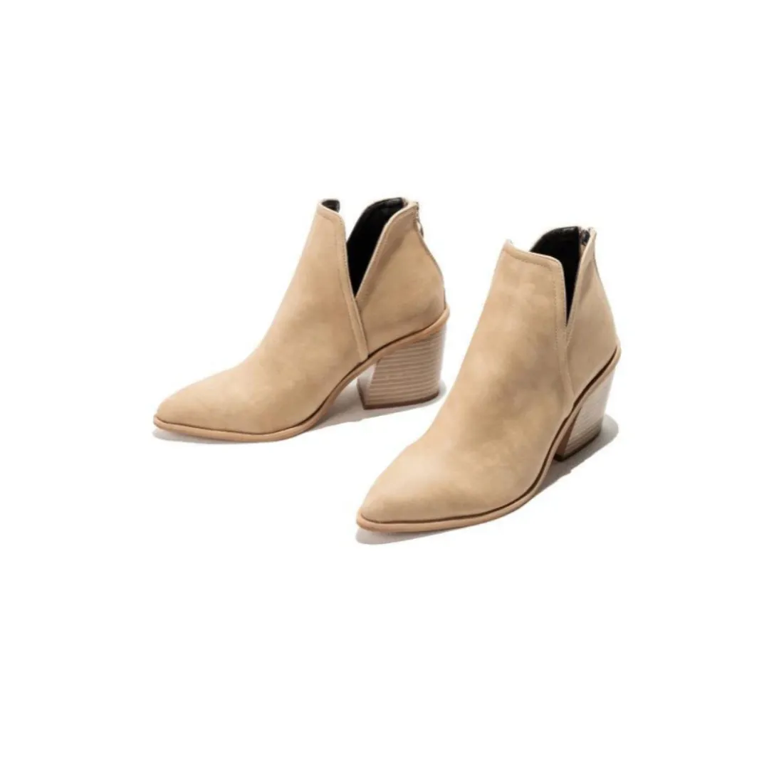 Pointy Toe Chunky Heel Booties