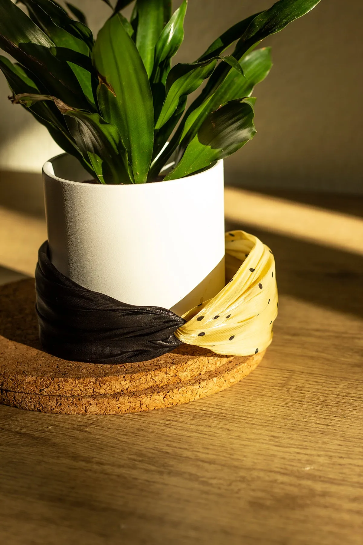 Polka Dot Print Satin Twist Headband