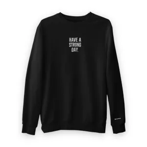 Premium Embroidered Testimony Crewneck - Black
