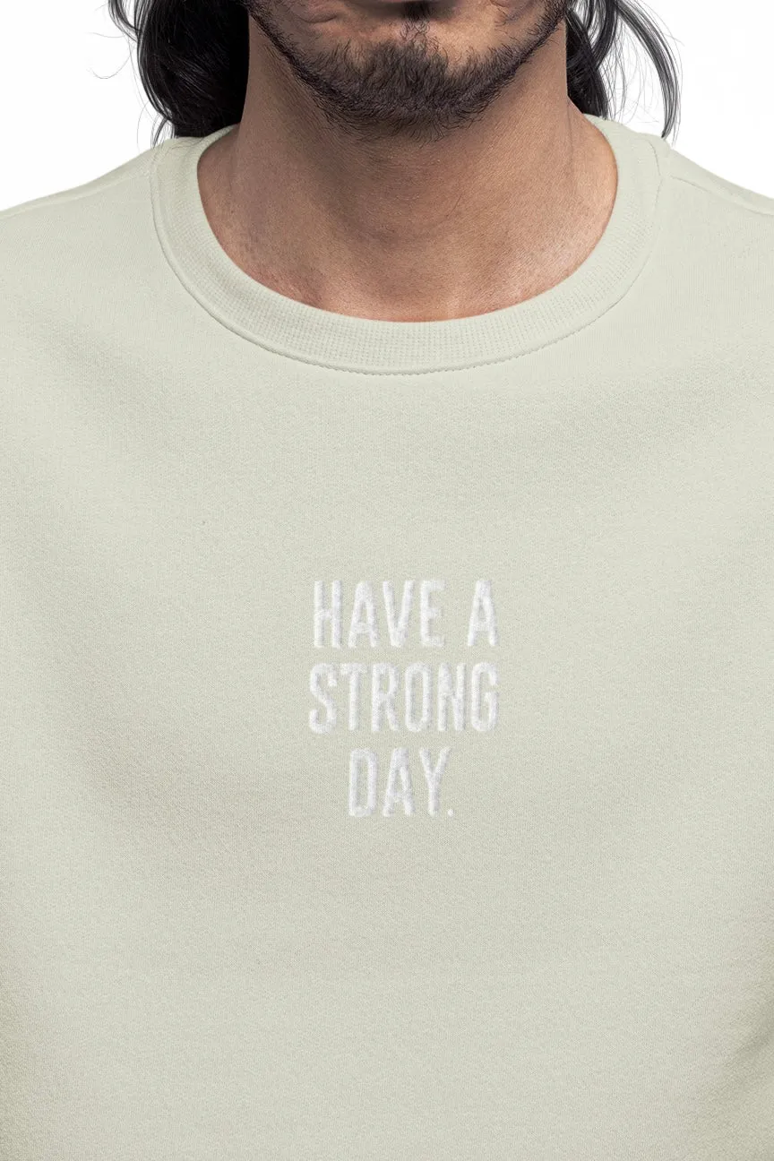 Premium Embroidered Testimony Crewneck - Frosty Green