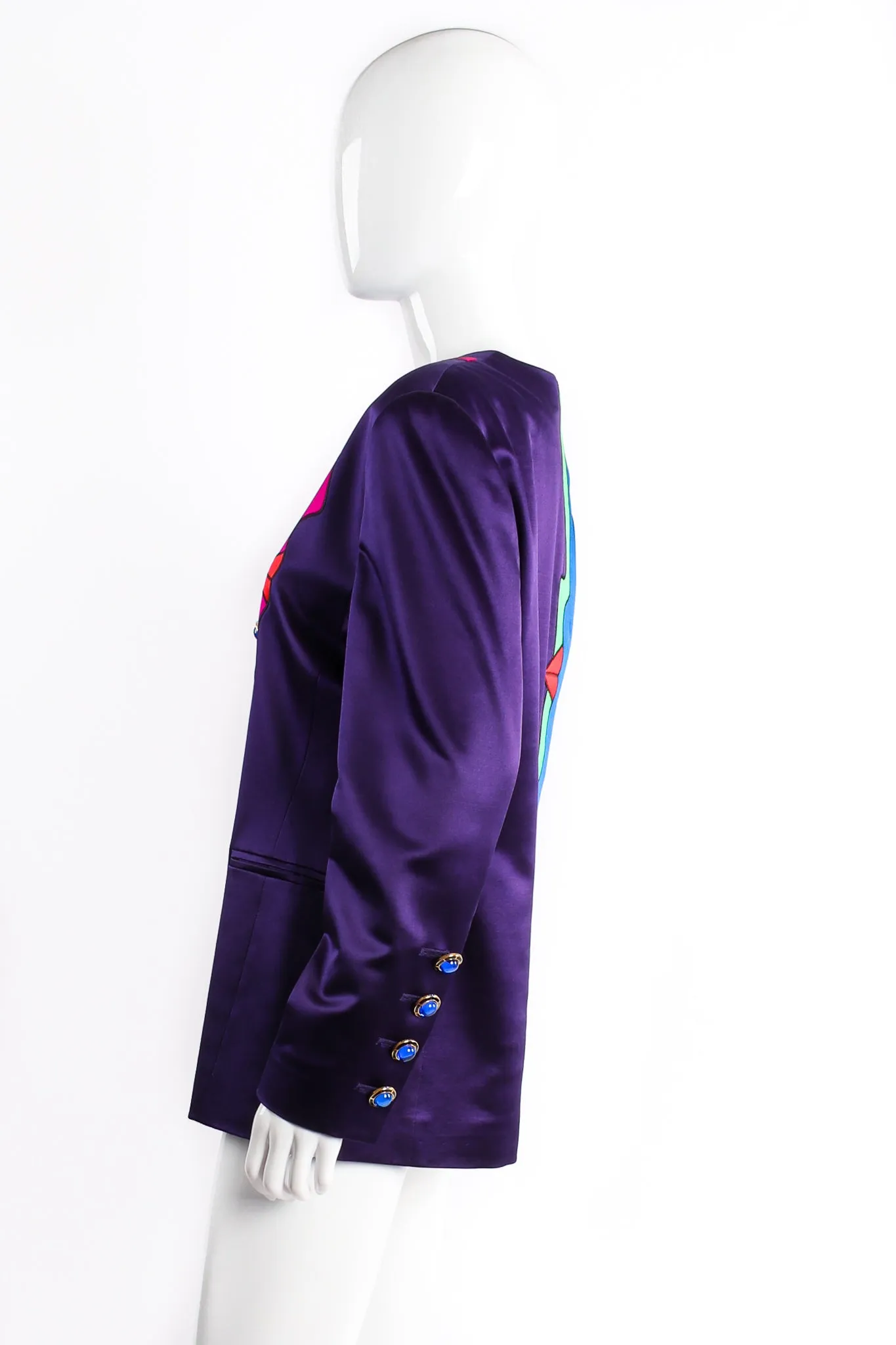 Profile Color Block Satin Jacket