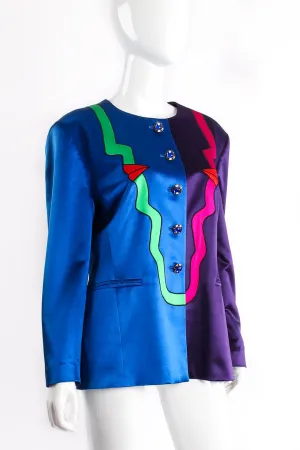 Profile Color Block Satin Jacket
