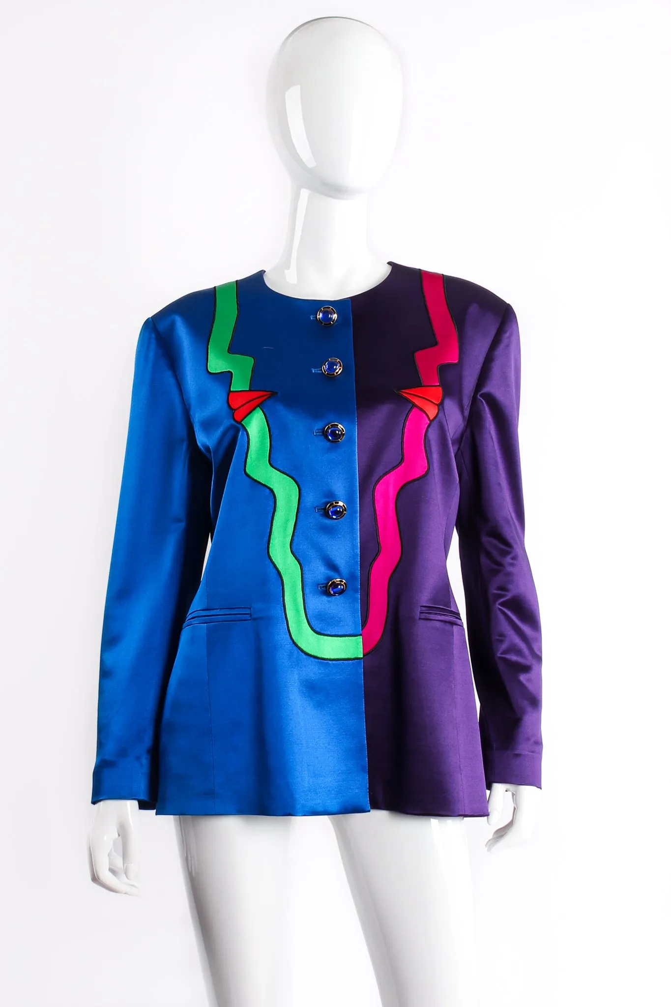 Profile Color Block Satin Jacket